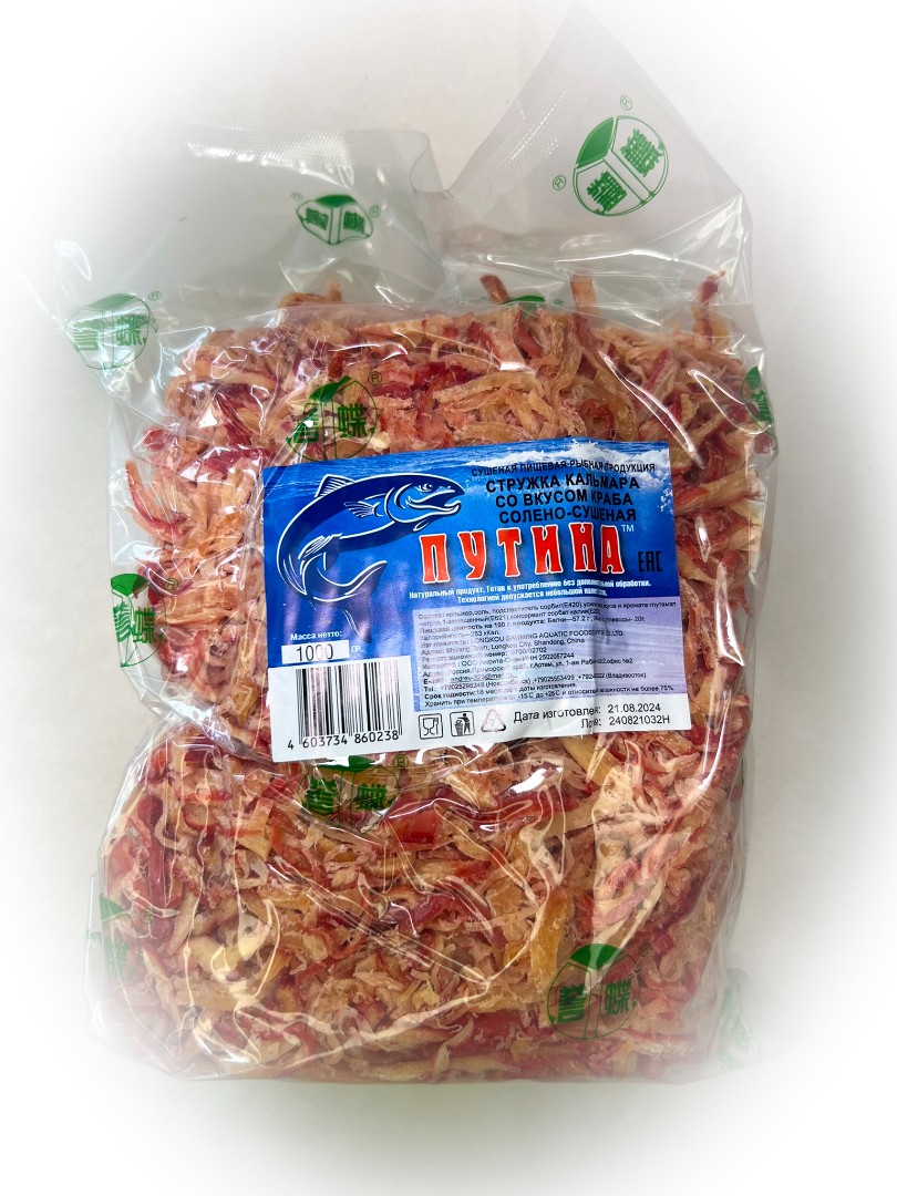 Кальмар стружка со вкусом краба "Розовая" (ПУТИНА) в Стерлитамаке